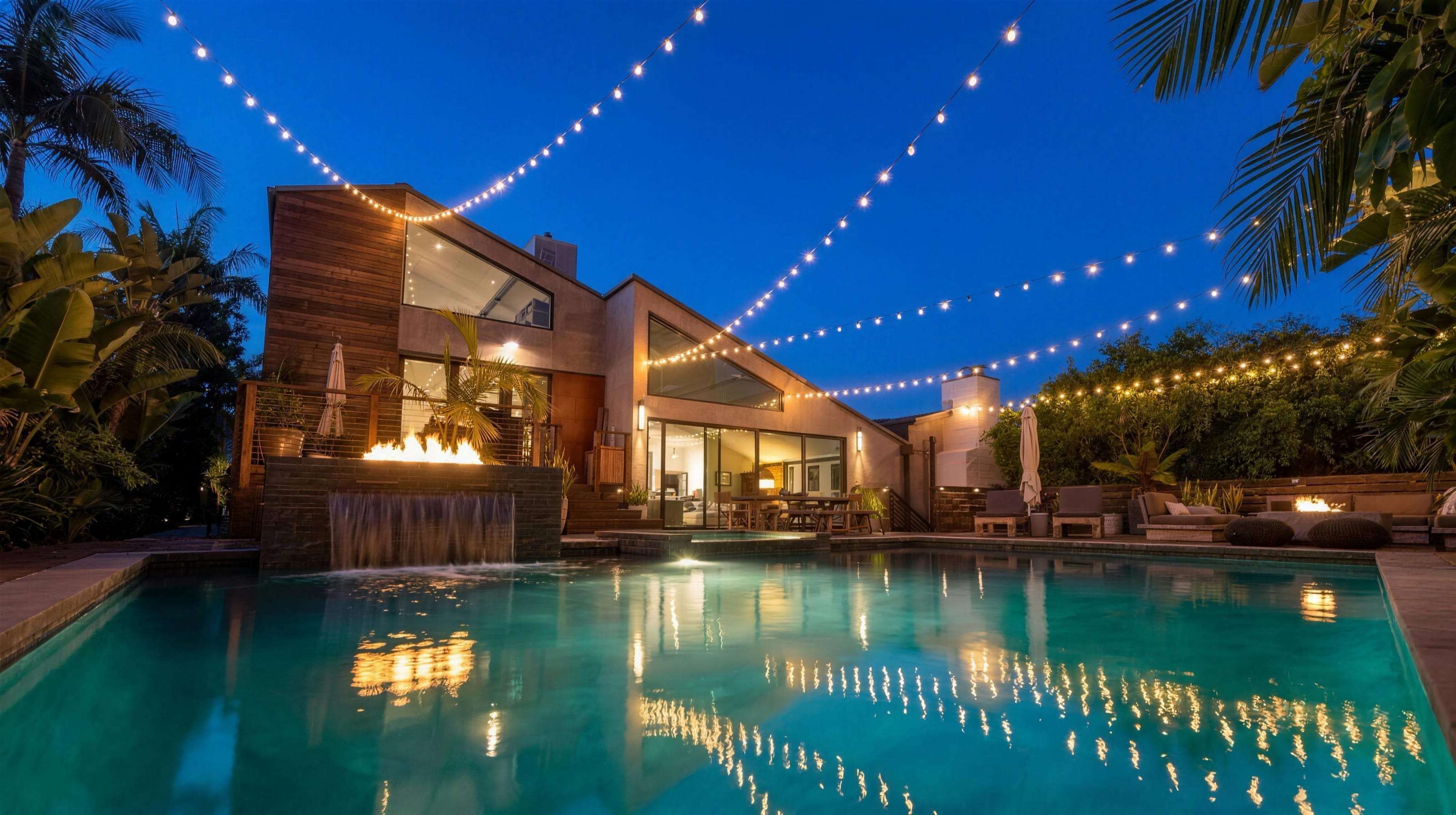 Amend Malibu, Private houses above the Malibu coastline, with gardens, long terraces, and the Pacific below.
